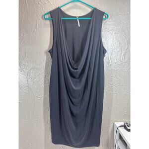 Free People Purple Pilow Talk Tank Pocket Mini Dress Drape Neck‎ LIne Sz Medium